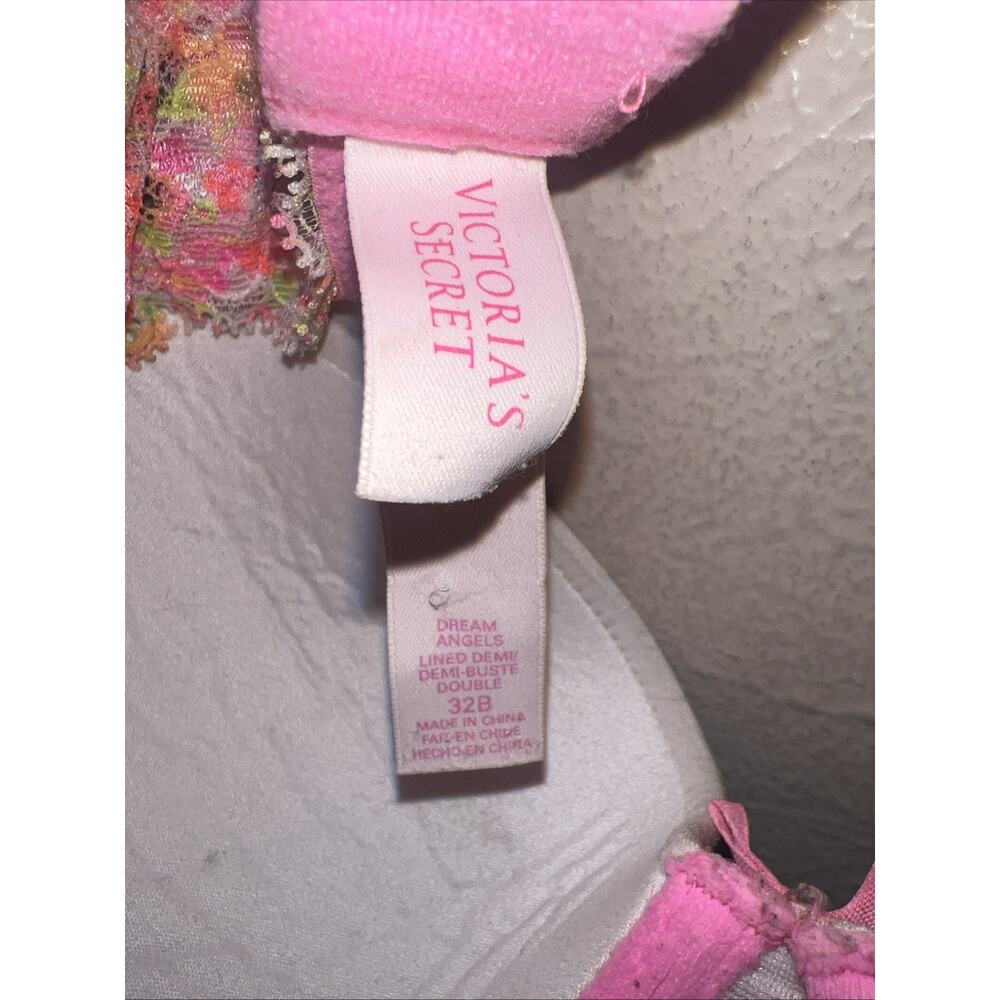 Victoria's Secret White Bra Womens 32B Dream Angel Lined Demi Underwire - Picture 13 of 13